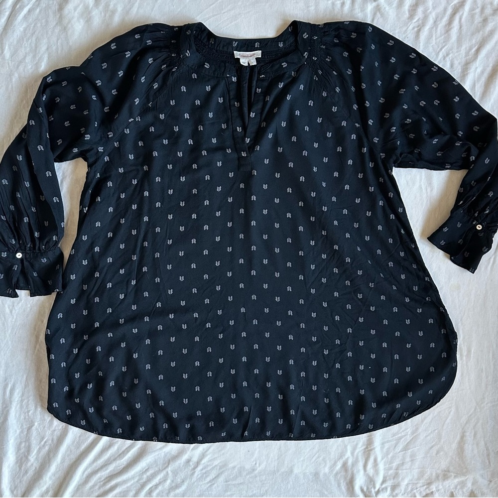 Ingrid & Isabel Black Printed Maternity Top Large - Picture 3 of 14